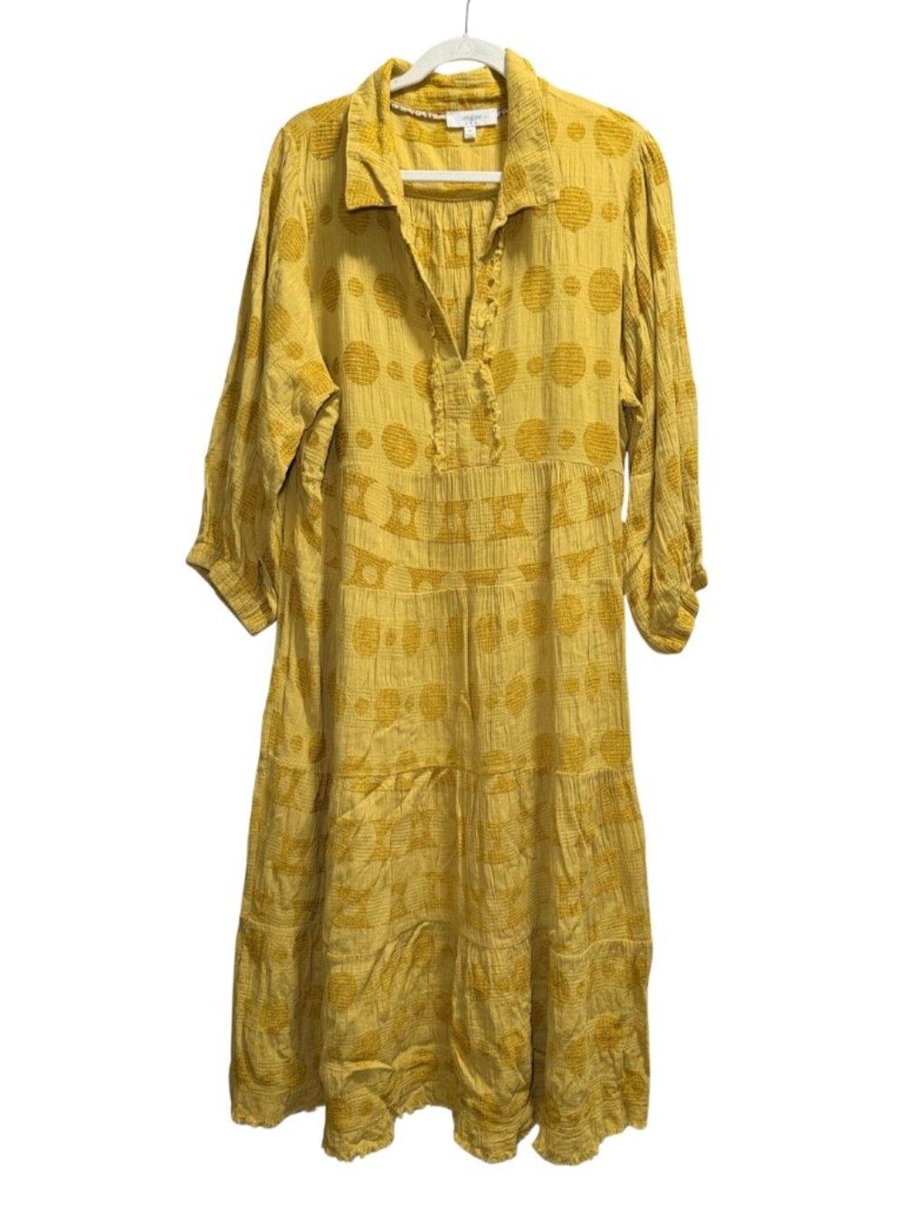 Umgee Plus Mustard Floral Boho Maxi Dress 2XL